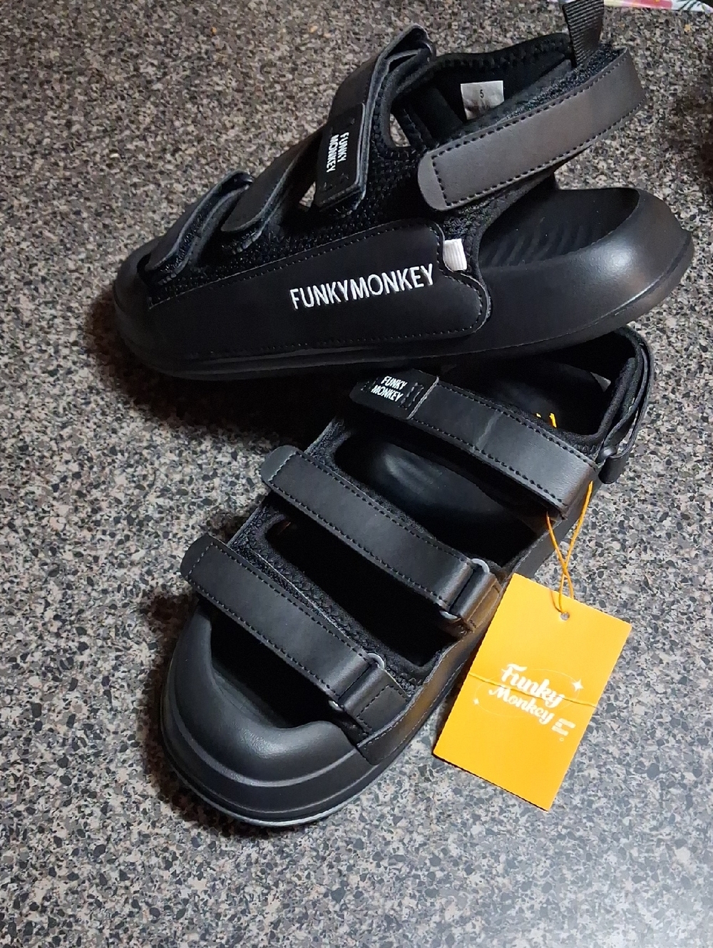 Funky Monkey Men's Black Sport Sandals Sz 5/ Woman's 7